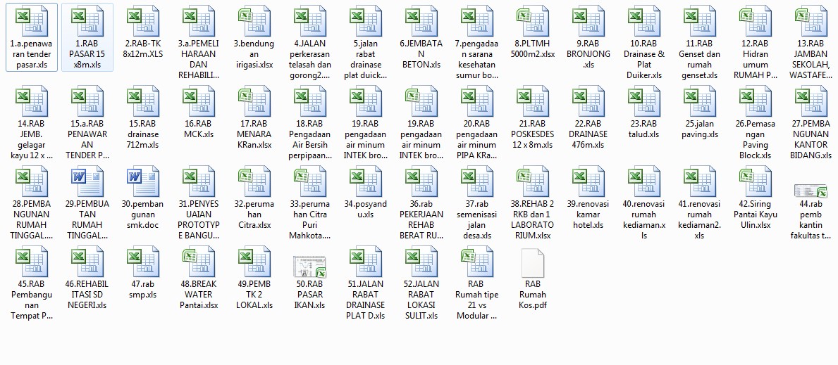 KUMPULAN REFERENSI 55 RAB PEKERJAAN KONSTRUKSI