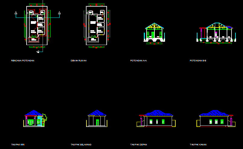 rumah perumahan tipe 72 dwg