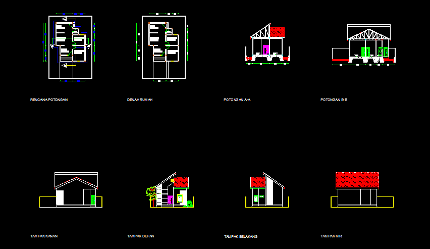 Rumah perumahan tipe 60 format dwg